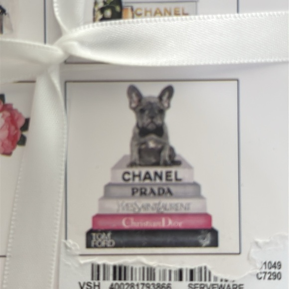 Amanda Greenwood licensed coasters set of 4 Chanel Dior Prada Tom Ford YSL NWT - Picture 12 of 14